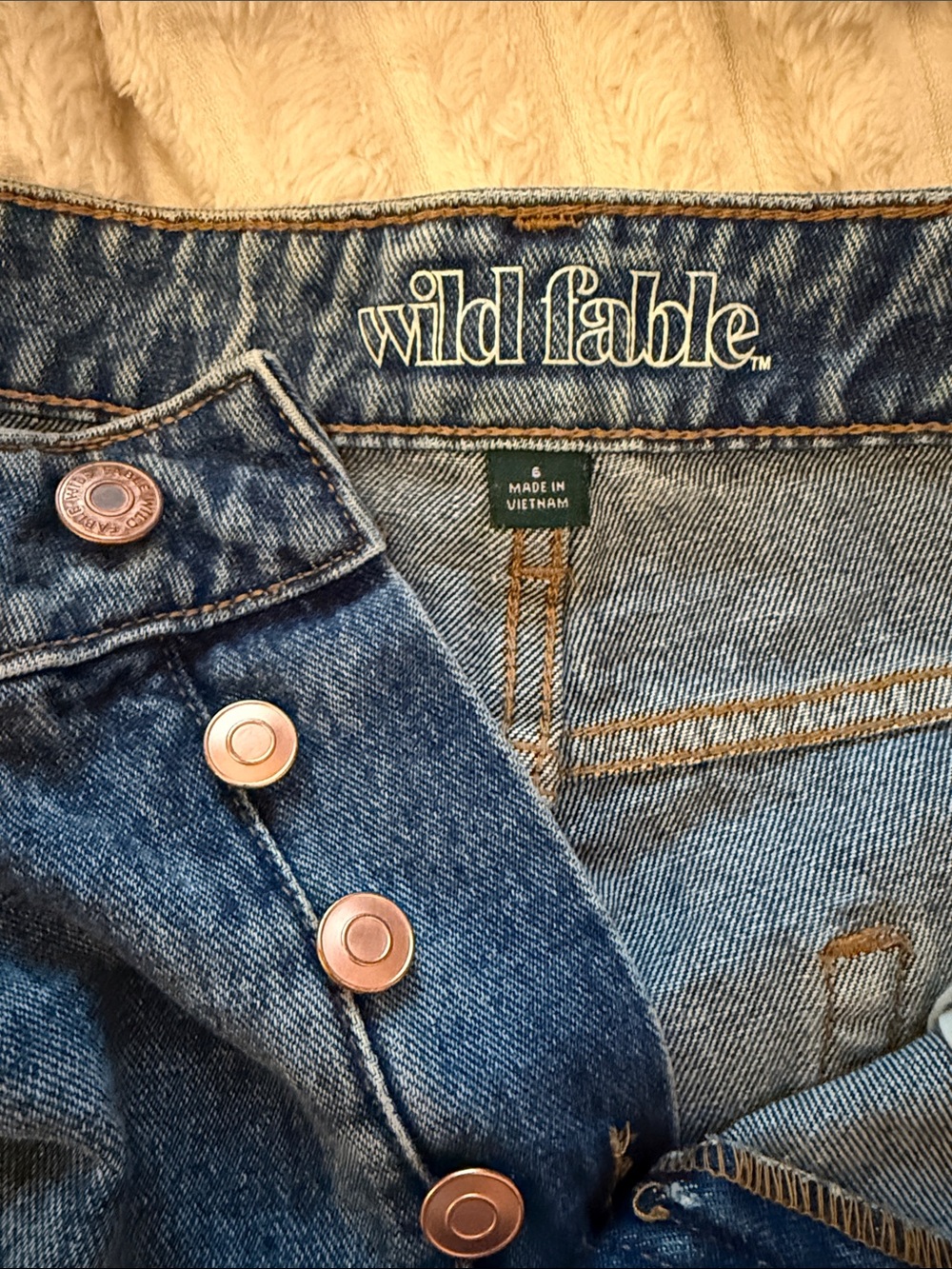 wild fable Distressed High-Waist Denim Shorts - Blue - Picture 3 of 3